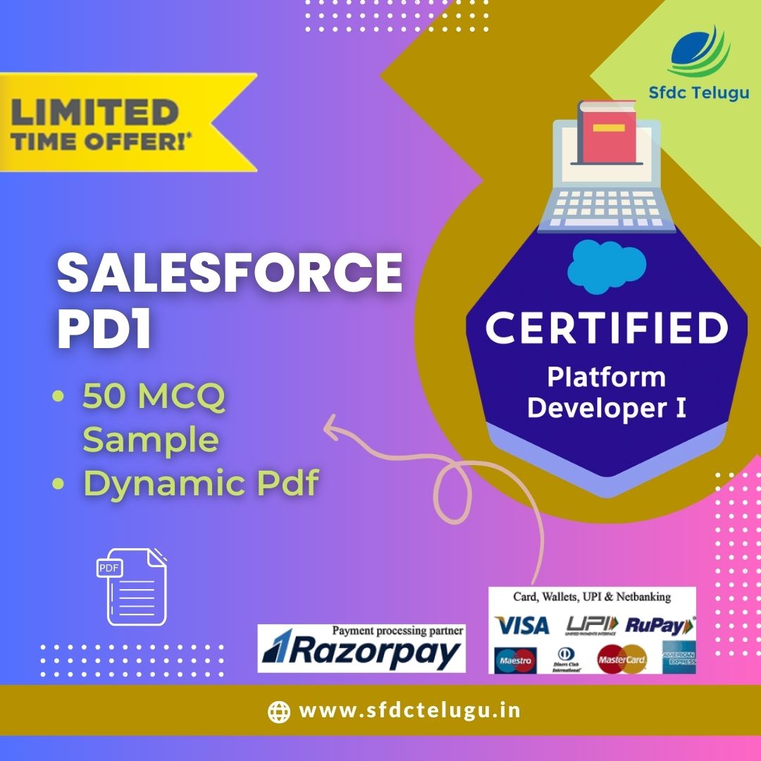 Salesforce PD1 Practice Sample – 50 MCQs with Answer Key (PDF)