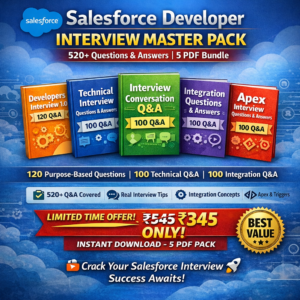 Salesforce Developer Interview Master Pack – 520+ Questions & Answers (5 PDFs) | Limited Time Offer